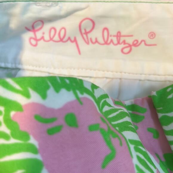 Lilly Pulitzer Chipper Bermuda Shorts Sunnyside Lions Print Size 0 - Picture 6 of 10